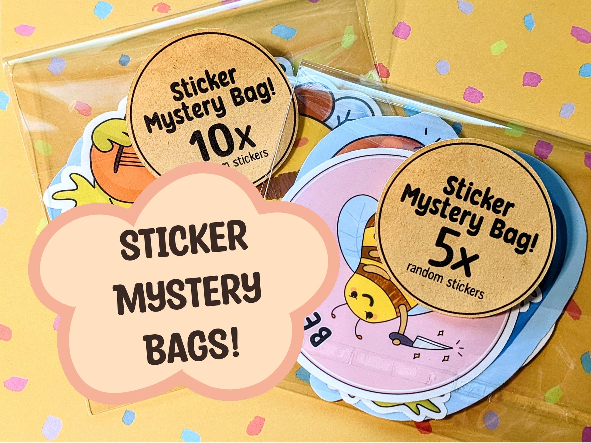 Sticker Mystery Bag 5x or 10x Stickers | Die Cut | Waterproof Vinyl