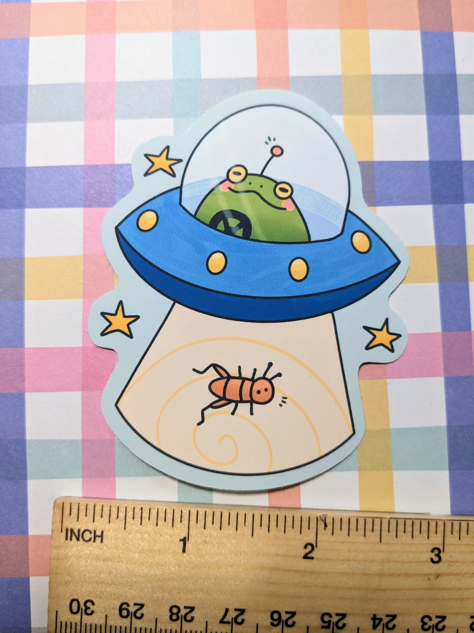 Froggy UFO Sticker OR Magnet | Die Cut | Waterproof Vinyl