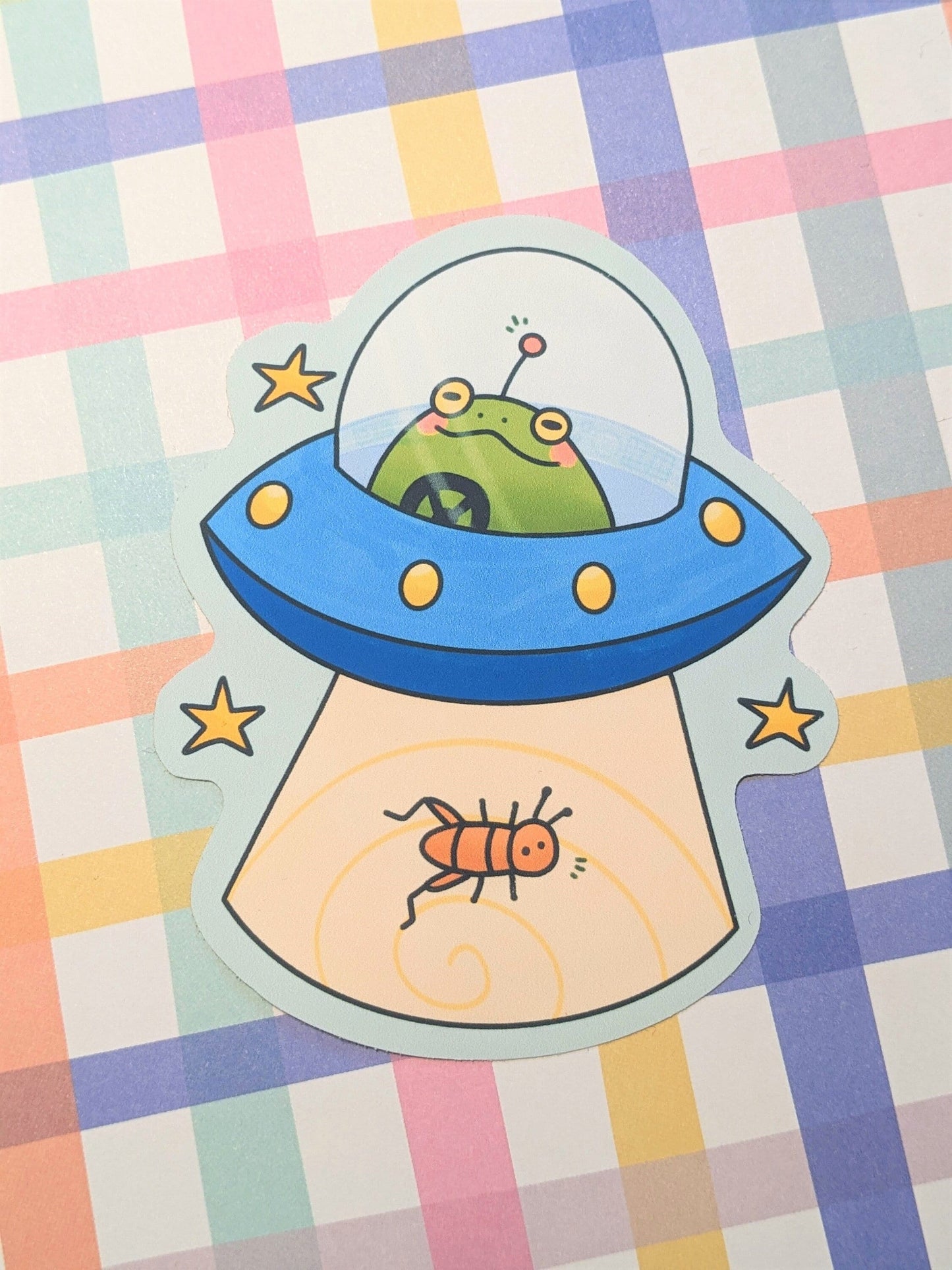 Froggy UFO Sticker OR Magnet | Die Cut | Waterproof Vinyl