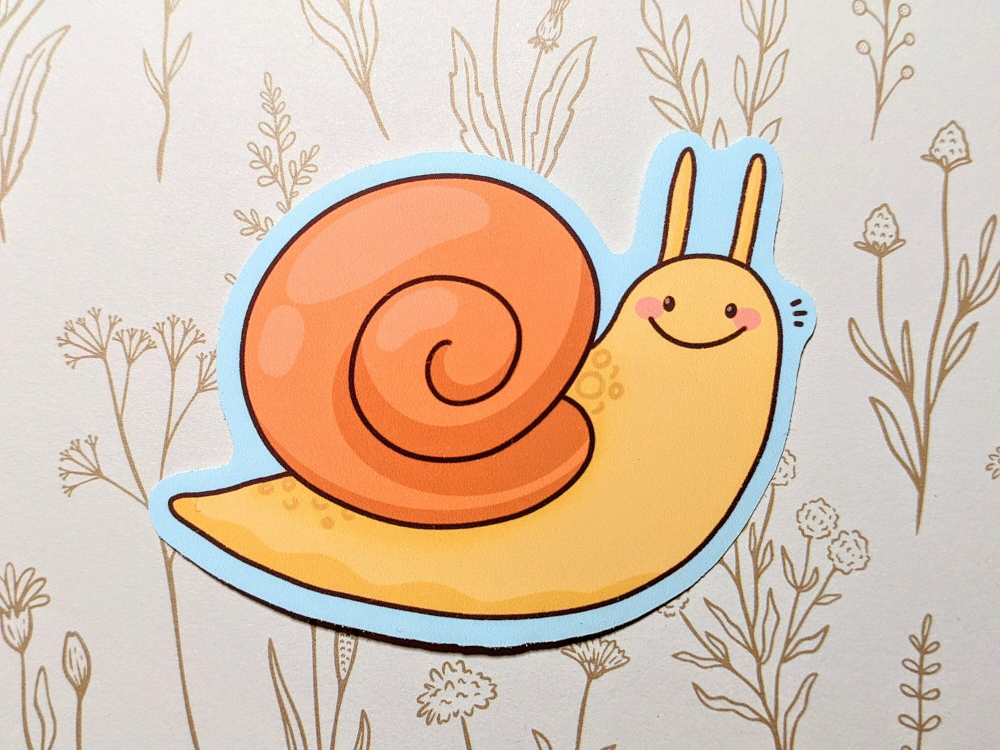 Happy Snail Sticker OR Magnet | Die Cut | Waterproof Vinyl