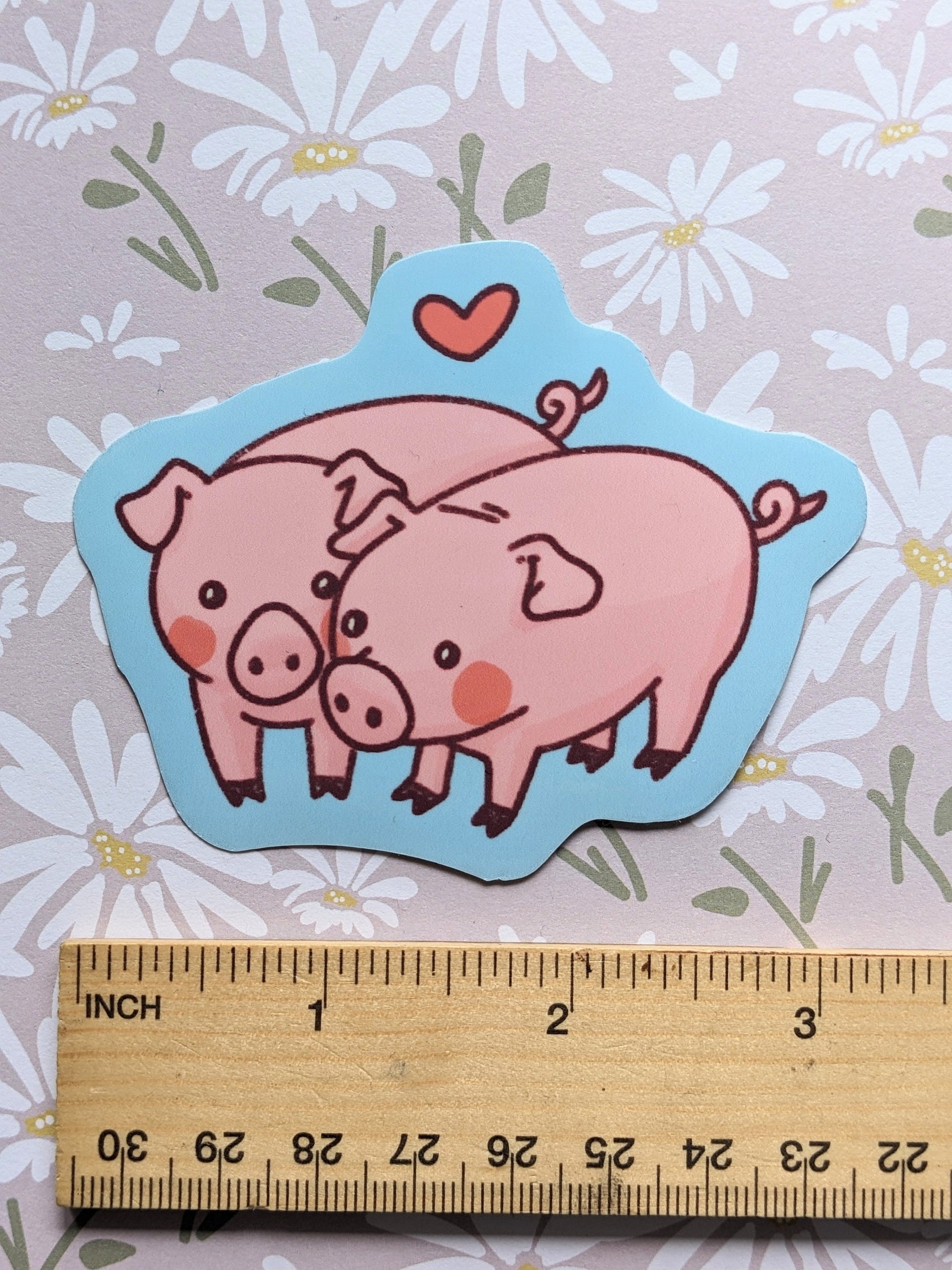 Pigs in Love Sticker OR Magnet | Die Cut | Waterproof Vinyl