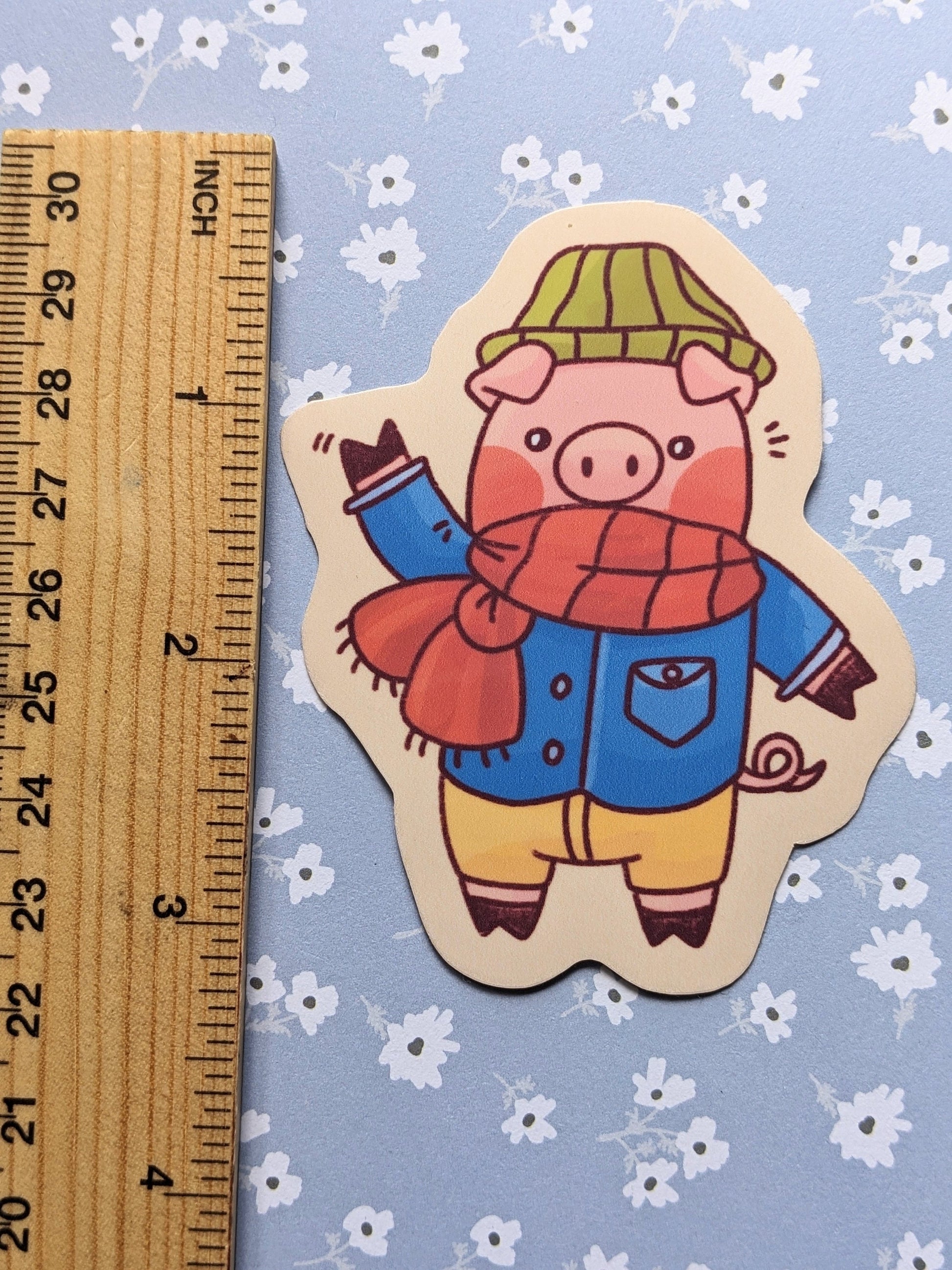 Cozy Pig Sticker OR Magnet | Die Cut | Waterproof Vinyl