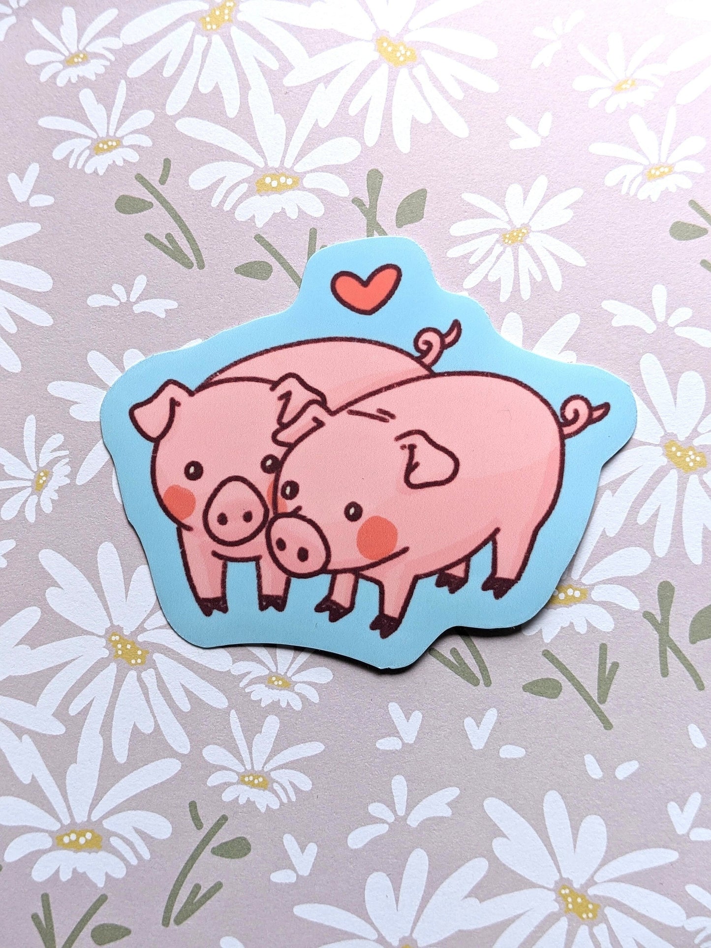 Pigs in Love Sticker OR Magnet | Die Cut | Waterproof Vinyl