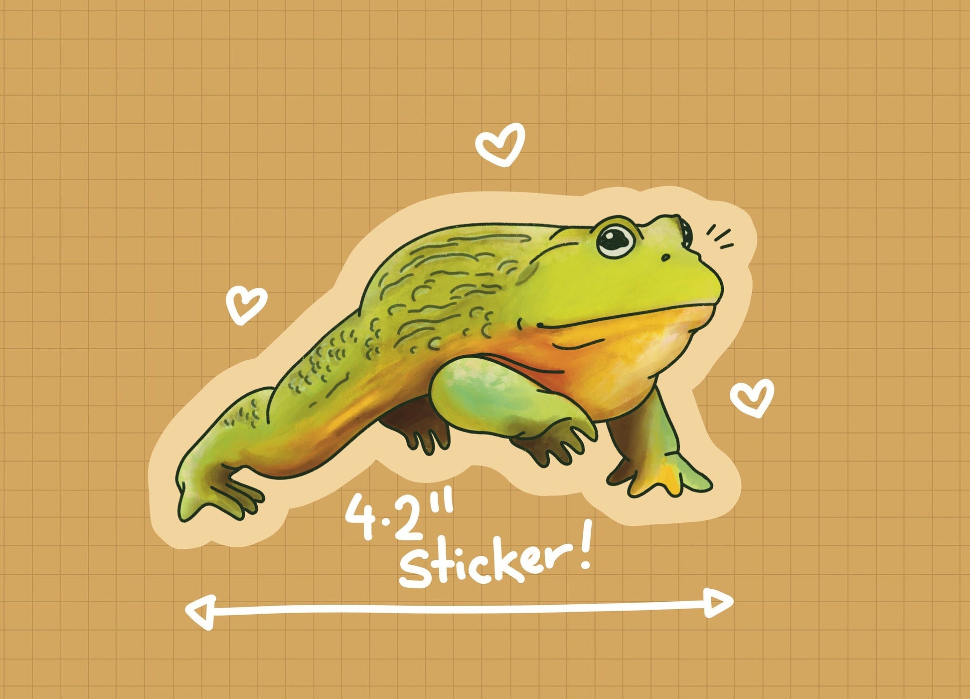 African Bullfrog Sticker OR Magnet | Die Cut | Waterproof Vinyl