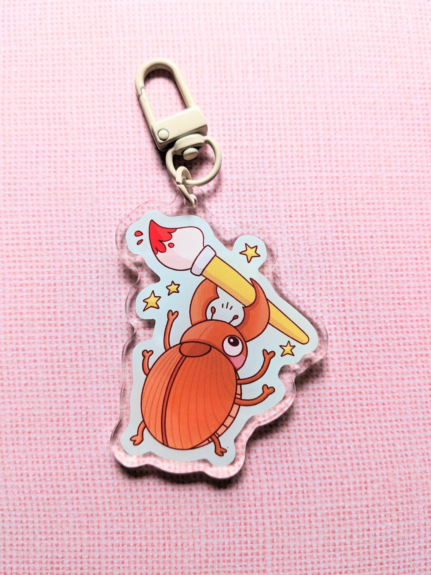 Artist Beetle Keychain Acrylic Charm