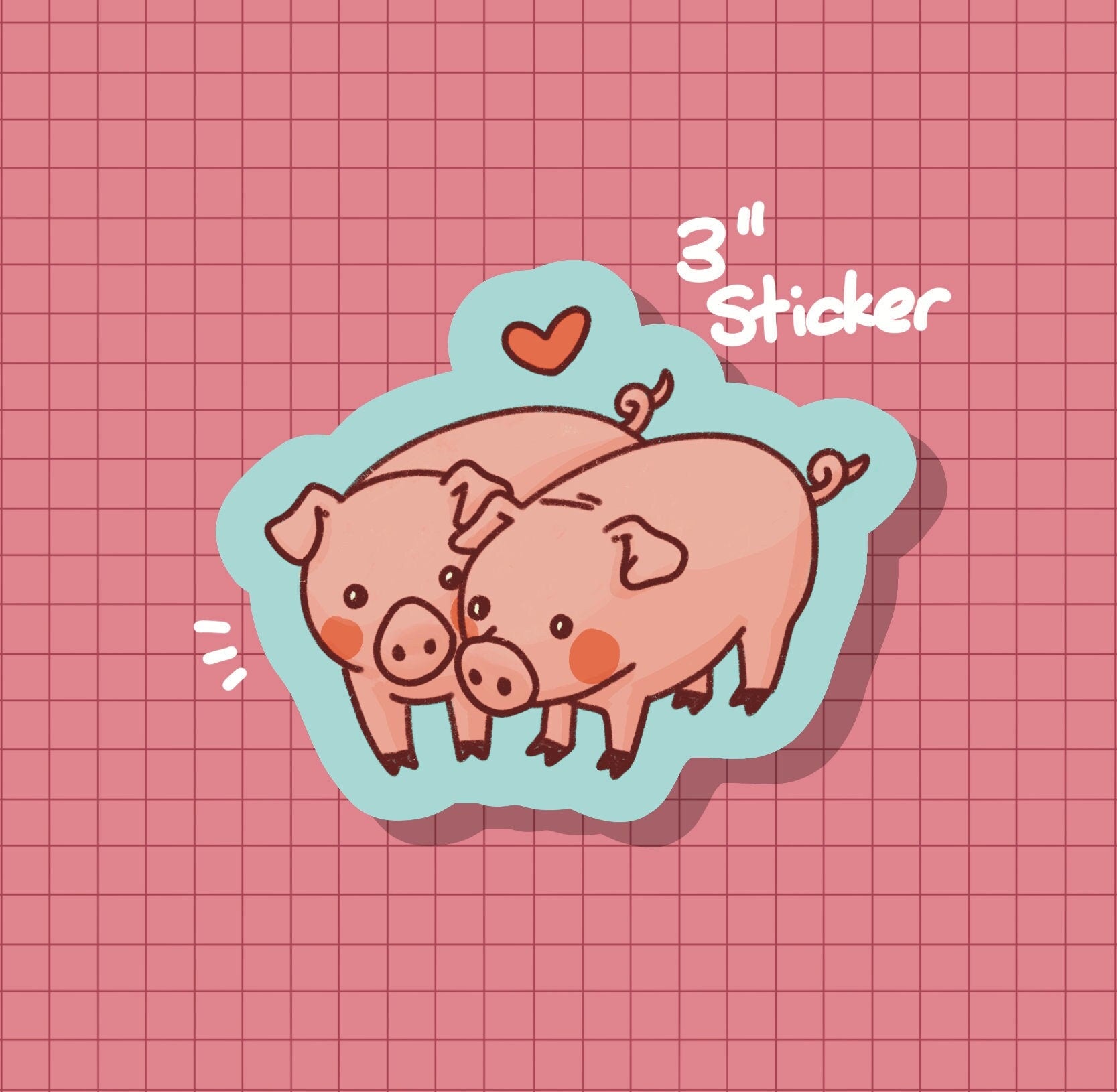 Pigs in Love Sticker OR Magnet | Die Cut | Waterproof Vinyl