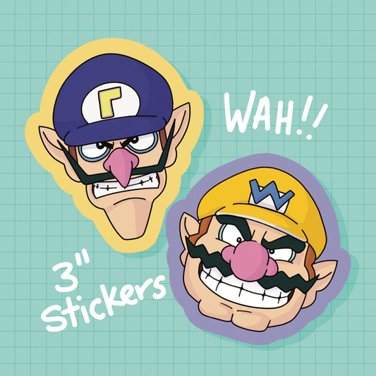 WAAH! Plumber Duo Stickers OR Magnets | Die Cut | Waterproof Vinyl