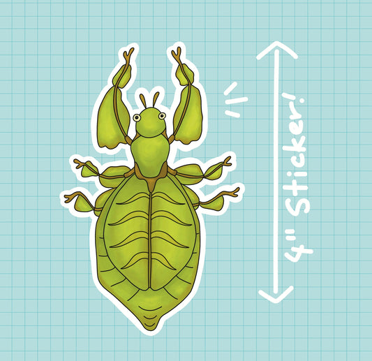 Leaf Insect Sticker OR Magnet | Die Cut | Waterproof Vinyl