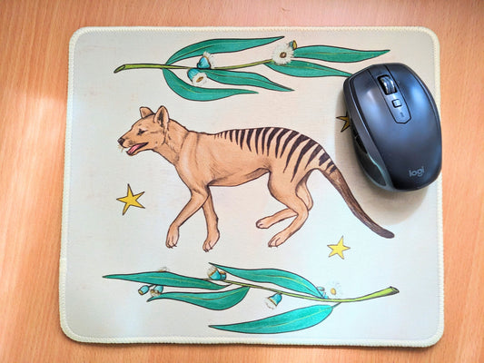 Thylacine Tasmanian Tiger Mousepad 11.5" x 9.6" | Non slip rubber base