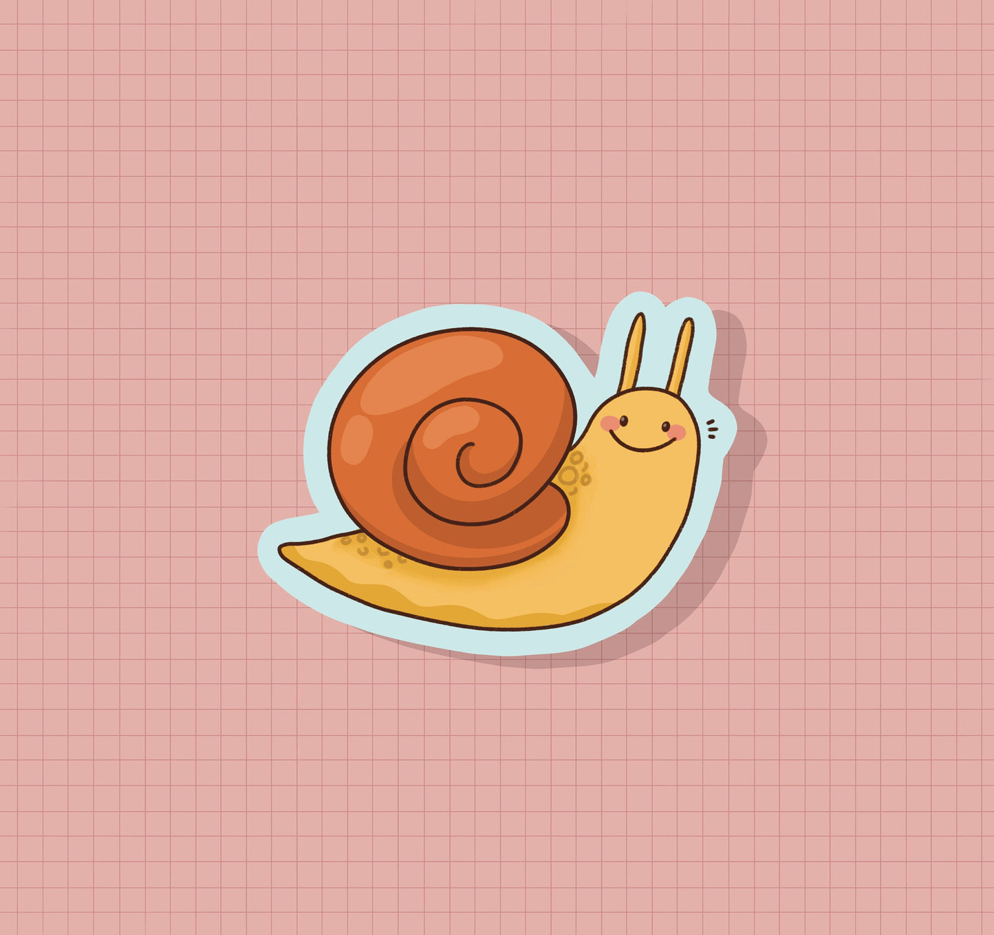 Happy Snail Sticker OR Magnet | Die Cut | Waterproof Vinyl