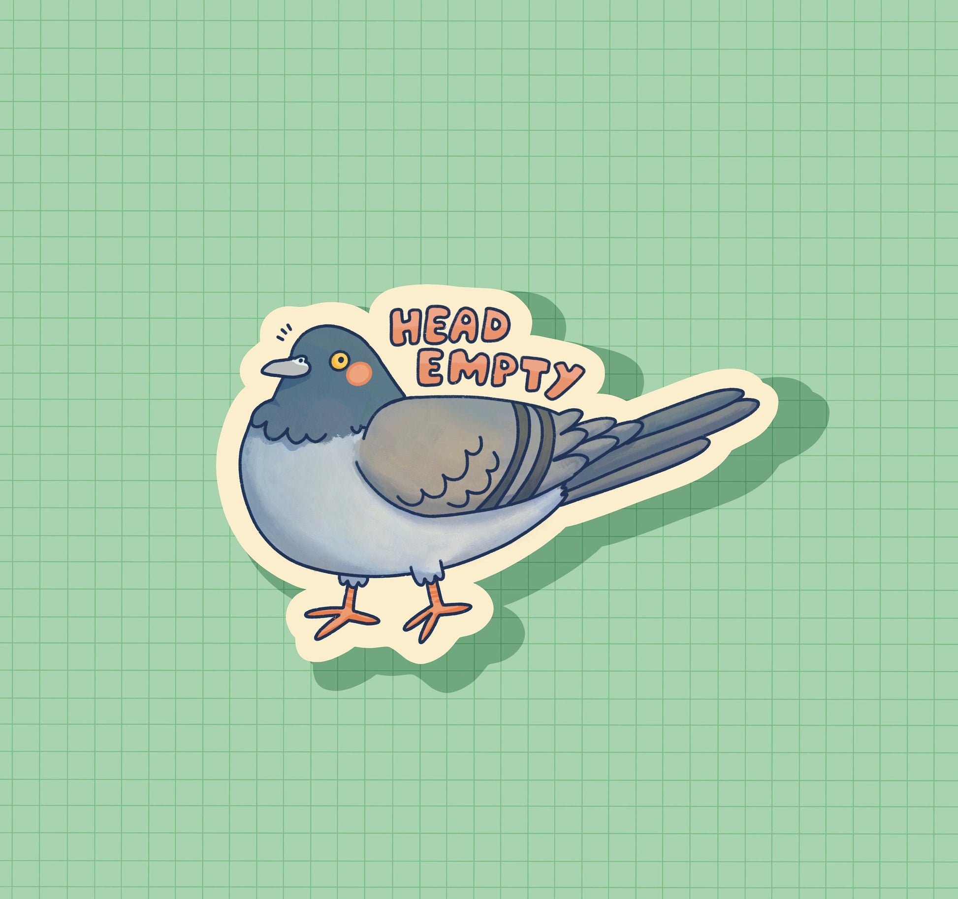 Head Empty Pigeon Dove Sticker OR Magnet | Die Cut | Waterproof Vinyl