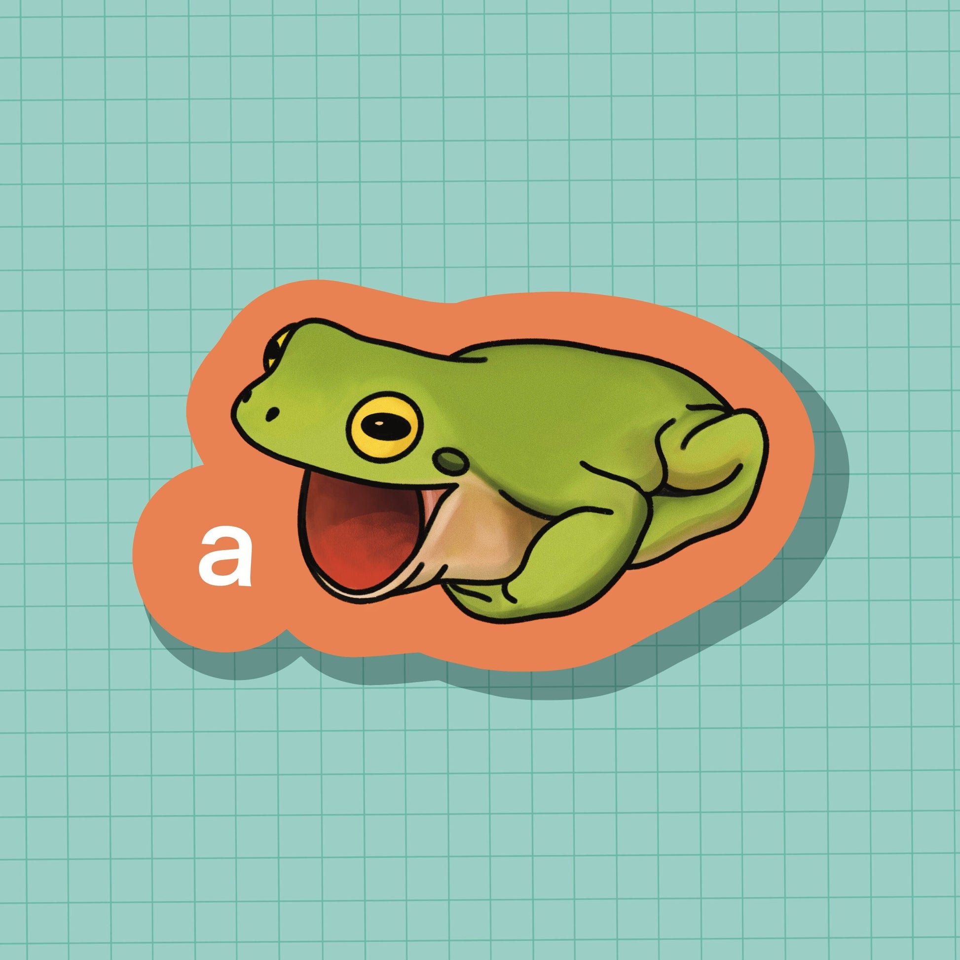 A! Frog Sticker OR Magnet | Die Cut | Waterproof Vinyl