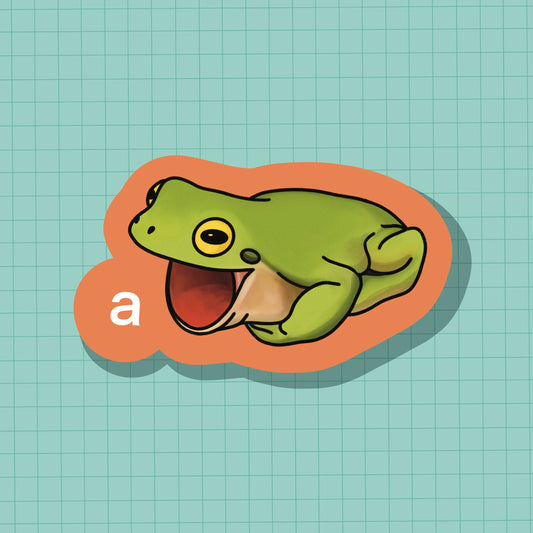 A! Frog Sticker OR Magnet | Die Cut | Waterproof Vinyl