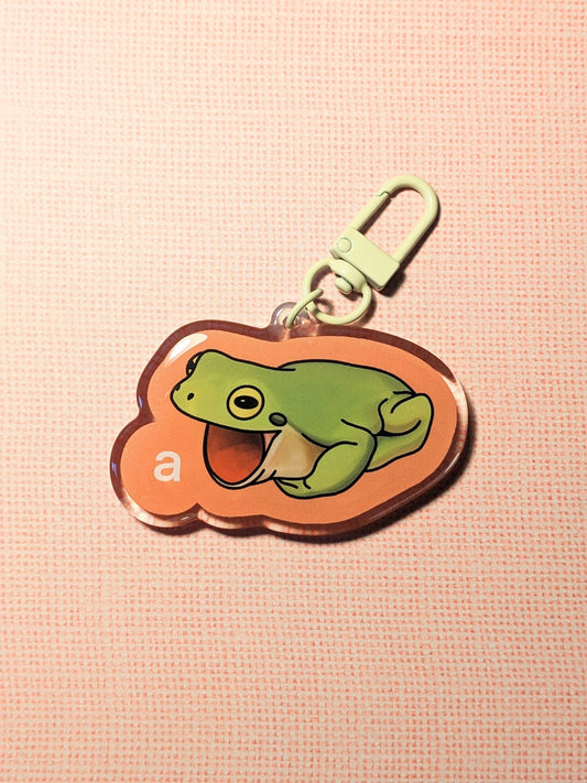 A! Frog Keychain Acrylic Charm