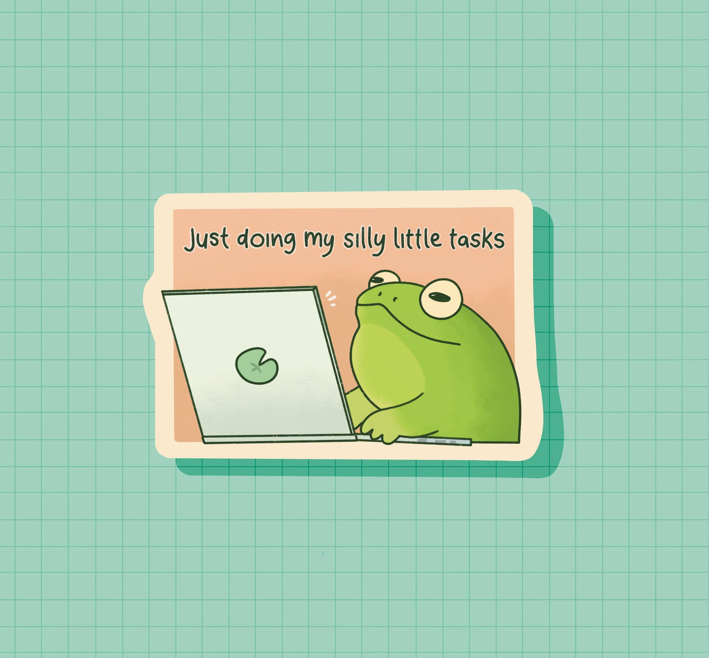 Just Doing My Silly Little Tasks Frog Sticker OR Magnet | Die Cut | Waterproof Vinyl