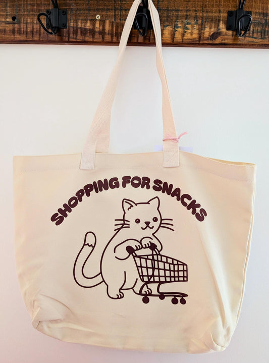 Shopping For Snacks Cat Tote Bag