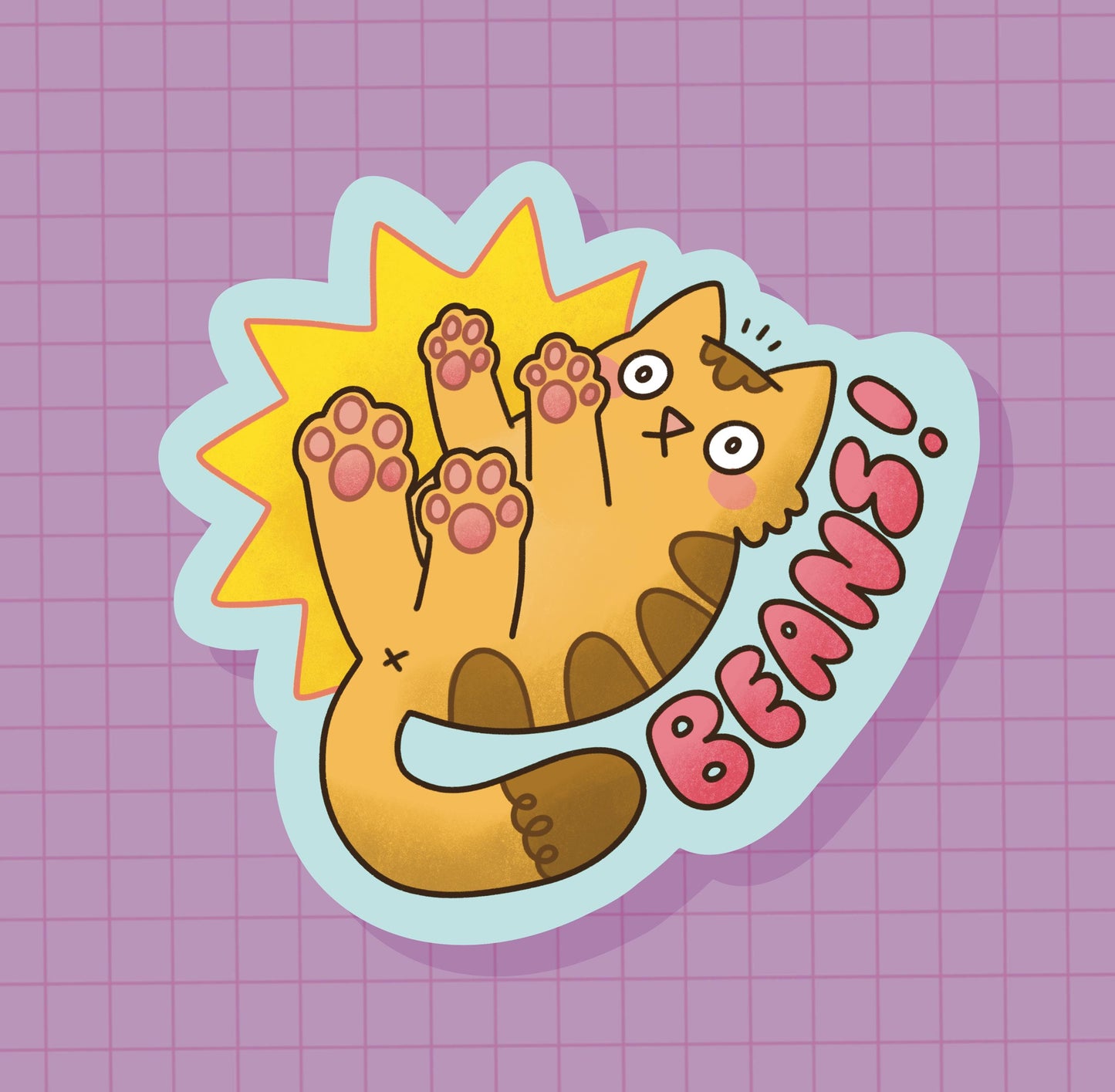 Beans! Cat Sticker OR Magnet | Die Cut | Waterproof Vinyl