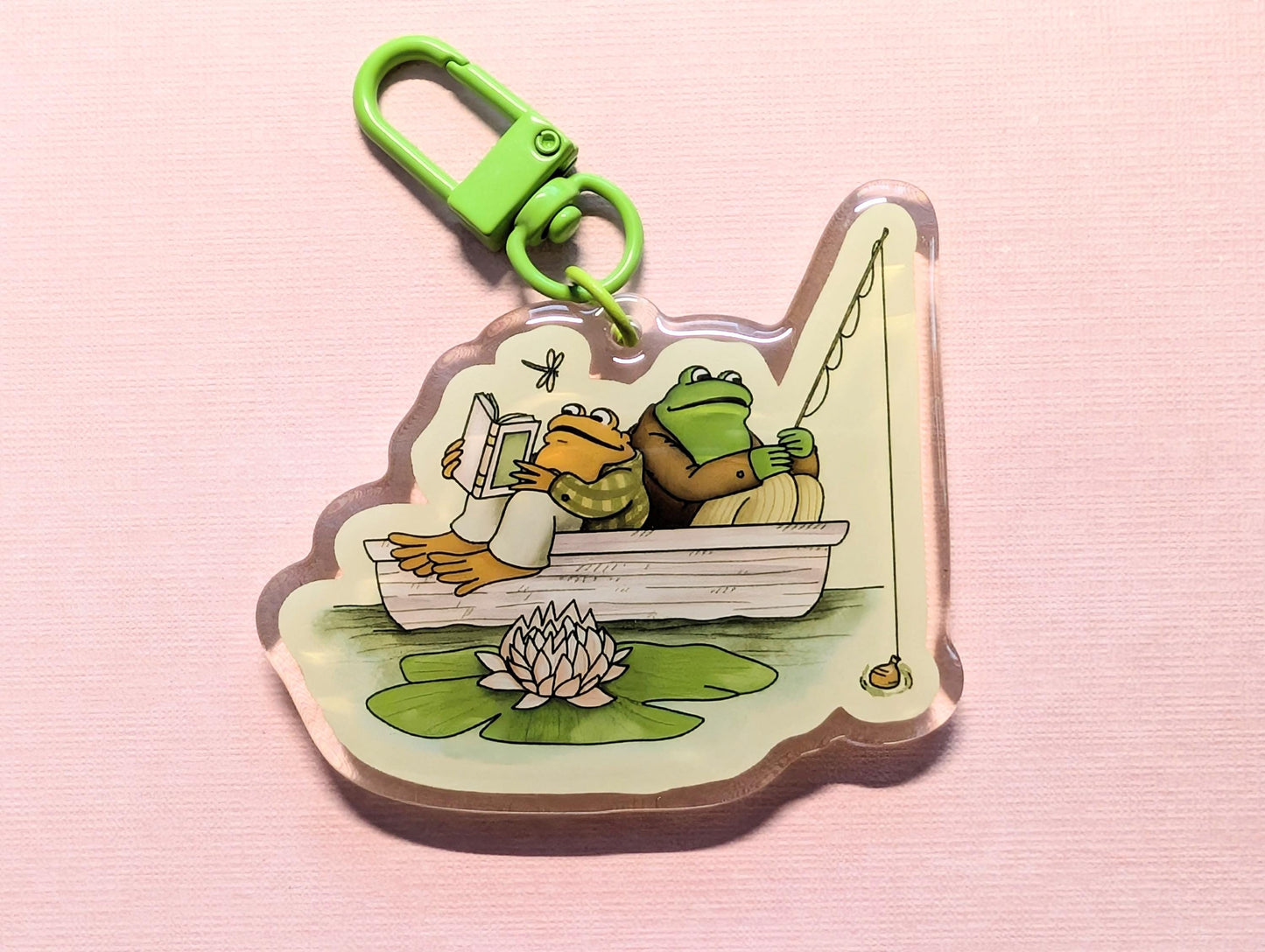 Frog and Toad Boat Keychain Acrylic Charm